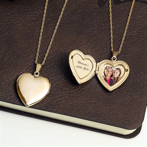 Solid 14k Yellow Gold Classic Heart Photo Locket 34 Inch X Etsy