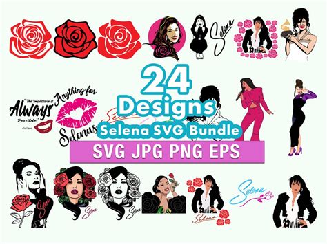 Selena Svg Bundle Selena Roses Svg Png Selena Png Svg Selena Roses Svg