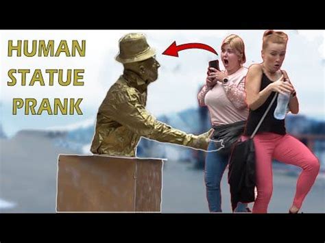 Human Statue Prank Awesome Reactions Youtube Pranks