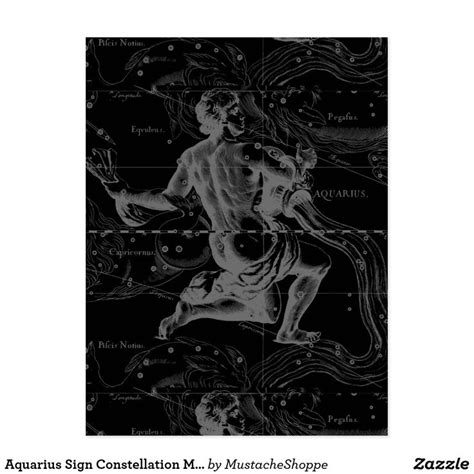 Aquarius Sign Constellation Map By Hevelius Postcard Zazzle