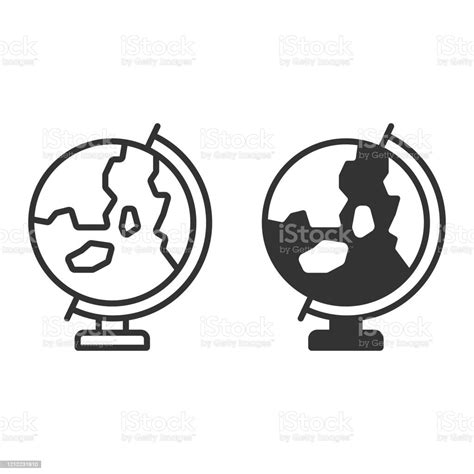 Earth Globe Icon Vector Design On White Background Stock Illustration