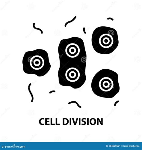 Cell Division Icon Black Vector Sign With Editable Strokes Concept Illustration Ilustração Stock