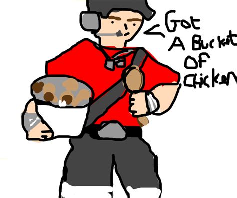 Scout with his bucket of chicken - Drawception