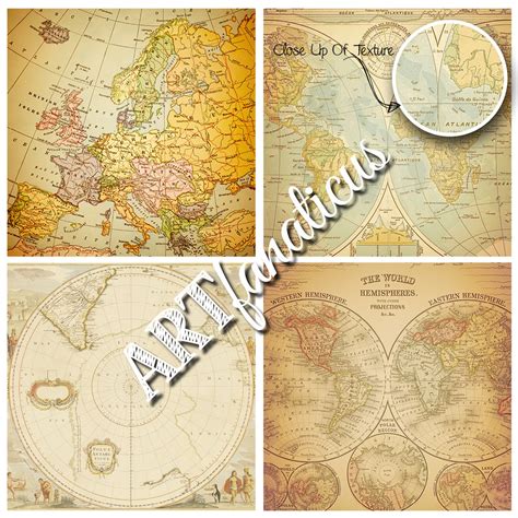 Vintage Maps Digital Paper, "vintage Maps" Travel,antique Maps, Old