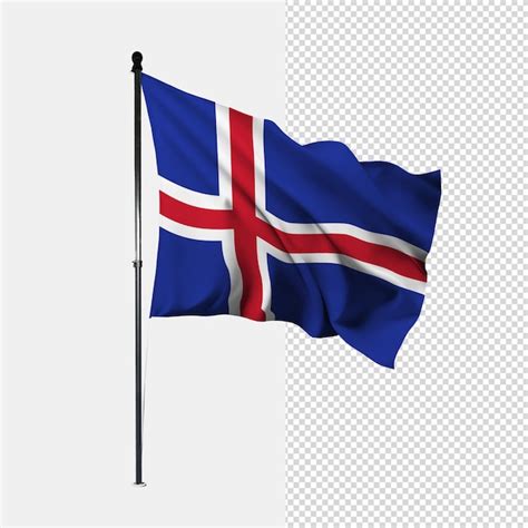 Premium PSD | Iceland flag