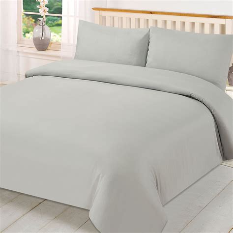 Plain Dyed Duvet Cover Quilt Bedding Set With Pillowcase Single Double