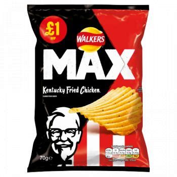 Walkers Max KFC Kentucky Fried Chicken Crisps 70g PMP £1 - From Manor ...