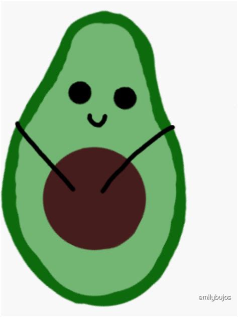 Cute Happy Kawaii Avocado Doodle Sticker By Emilybujos Redbubble