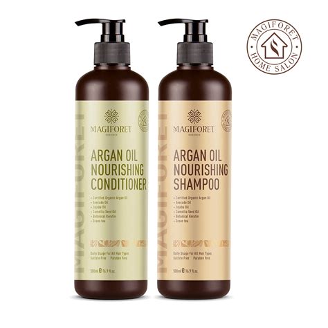 Argan Oil Shampoo and Conditioner Set (2 x 16.9 Oz), Organic Moroccan Argan Oil Shampoo ...