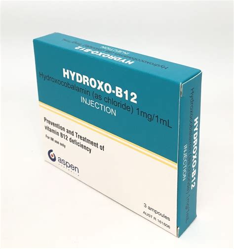 Hydroxo Vitamin B12 Injection 1mg 1ml 3 Ampoules