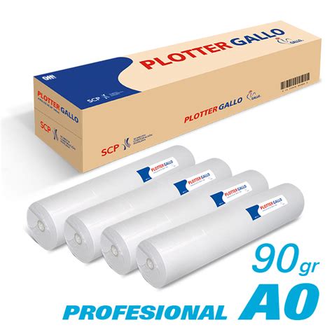 Papel Plotter A0 45m 90gr Caja 4 Rollos Gallo