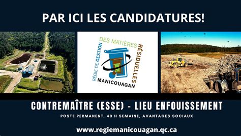 Carri Re R Gie De Gestion Des Mati Res R Siduelles Manicouagan