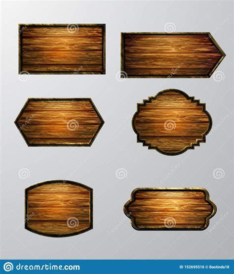 Vector Realistic Illustration Of Wooden Signboard Ilustra O Do Vetor