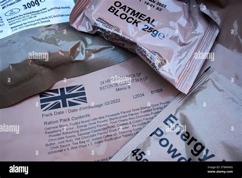 Contents Of A British Army 24 Hour Military Ration Mre Pack Contents Uk