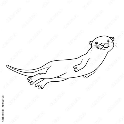 River Otter Swimming Drawing