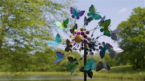 75 Inch Butterfly Garden Wind Spinner 47m5053 Youtube