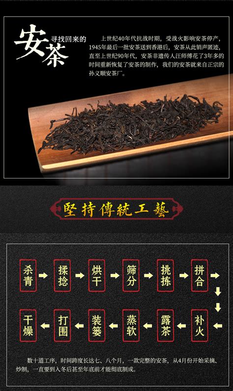 孙义顺安茶 18年尖 祁门安茶 老六安黑茶熟茶茶叶250g 阿里巴巴