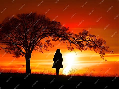 Premium AI Image | lonely person silhouette scenery