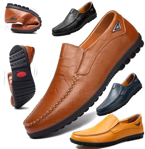 Herren Casual Schuhe Leder Weiche Loafers Mode Flach Bequem Fahren