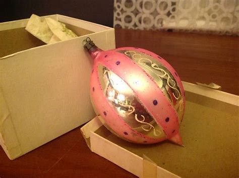 Large Vintage Hand Blown Mercury Glass Christmas Ball Ornament Poland