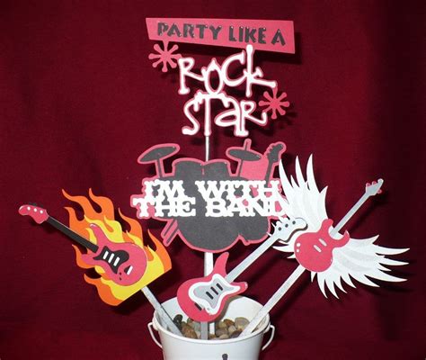 Rock Star Rock And Roll Party Centerpiece Party By Cscutecrafts 22 00 Rock Star Party