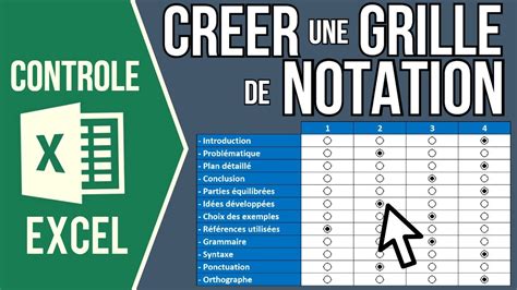 EXCEL CRÉER UNE GRILLE DE NOTATION AVEC DES CASES D OPTION Avec