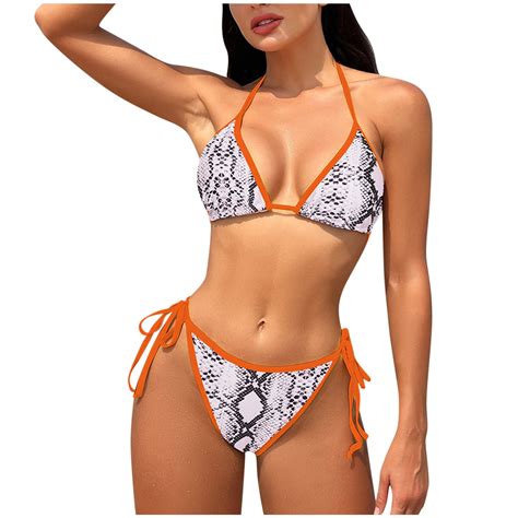 Mitankcoo Womens Sexy Halter Bikini Set Sexy Bathing Suits Tie Two