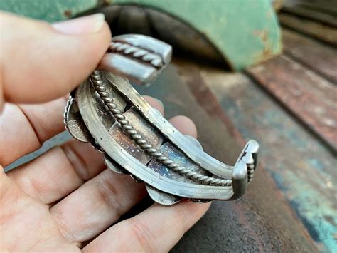 Vintage Three Stone Turquoise Row Bracelet Size For Very Small