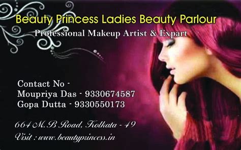 Our Visiting Card Beauty Parlor Professional Makeup Artist Visiting