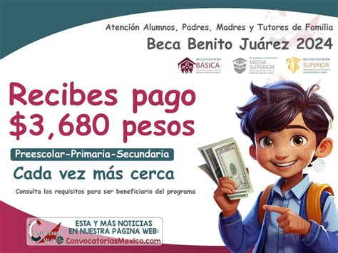 Pago Cerca De 3 680 Pesos Para Alumnos De Preescolar Primaria Y