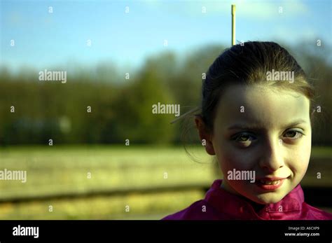 Preteen Girl Eleven Chopsticks In Hair Brown Brunette Hair Horizontal Blue Sky Headn And