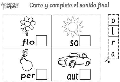 Conciencia Fonológica Sonido Final Aprender Juntos