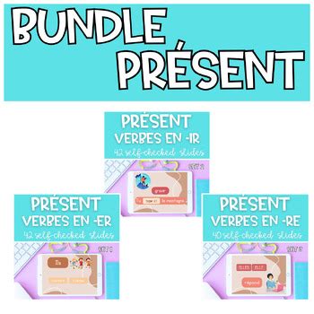 Bundle French Present Tense Google Slides Pr Sent Indicatif Conjugaison