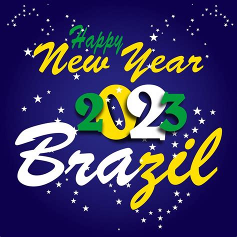 Premium Vector Happy New Year Brazil 2023 Poster Design Template