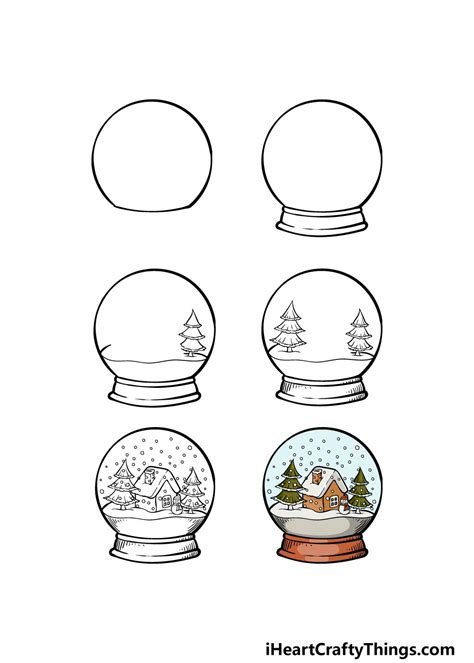 How To Draw A Snow Globe A Step By Step Guide Easy Christmas