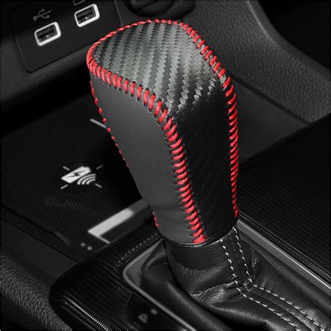 Amazon Wedfish Carbon Fiber Car Gear Shift Knob Cover Leather