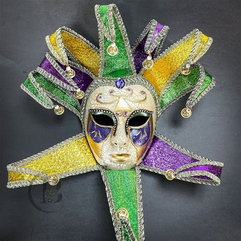 Mardi Gras Mask Venetian Jester Mask Carnival Mardi Gras Etsy