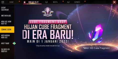 Cube Fragment Gratis Dari Era Baru Free Fire Ff Esportsku