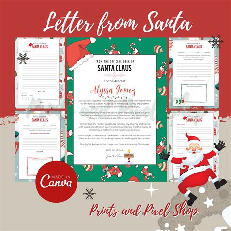 Letter From Santa Personalized Santa Letter DIY Santa Letter Templates Letter to Santa Templates ...