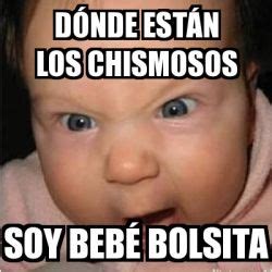 Meme Bebe furioso Dónde están los chismosos Soy bebé bolsita