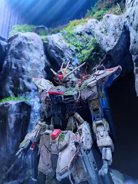 Custom Diorama Abandoned Strike Freedom Gundam In Cave Resin Art