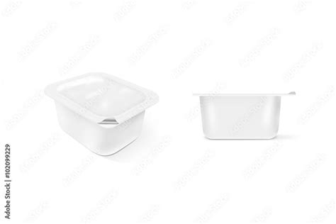 Blank White Sauce Plastic Container Mock Up Stand Isolated Sauce Box