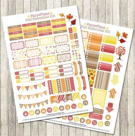 Autumn Fall Leaves Printable Planner Stickers For By Faryeplans