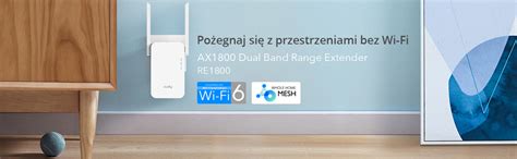 Dwuzakresowy wzmacniacz sygnału Wi Fi AX1800 RE1800