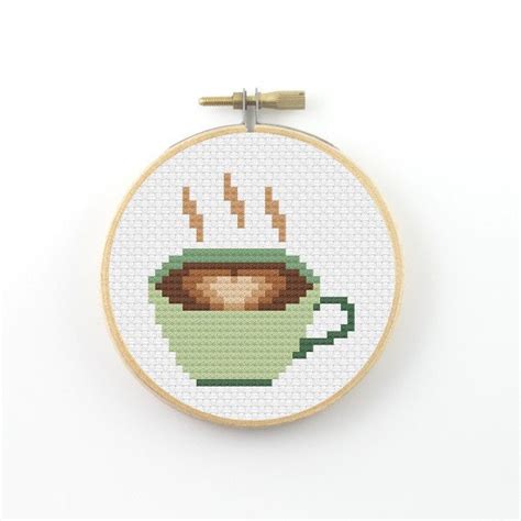 Coffee Cross Stitch Pattern Coffee Pattern Coffee Heart Etsy