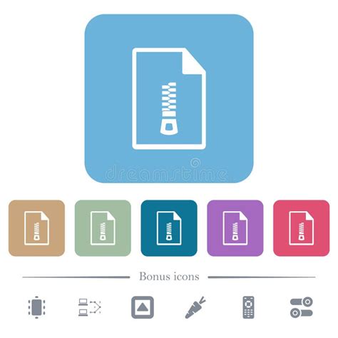Iconos Planos De Documento Comprimidos En Fondos Cuadrados Redondeados
