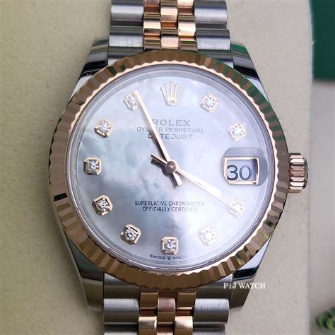 Rolex Datejust Mm Rosegold Steel Mop Diamond Dial Jubilee Bracelet