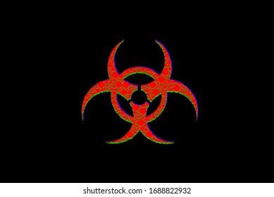 Red Biohazard Symbol Icon Small Circles Stock Vector (Royalty Free ...