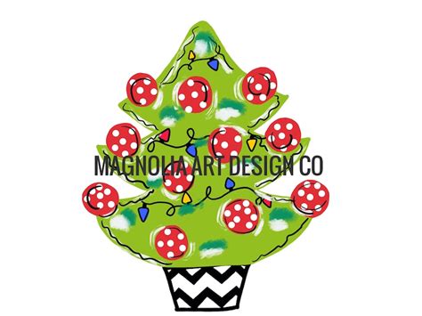 Christmas Tree Door Hanger Stencil Template Diy Print Your Own Cut