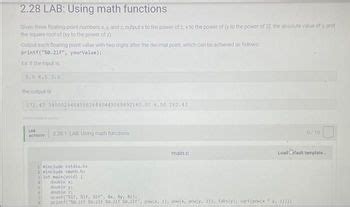 Answered Lab Using Math Functions Given Bartleby